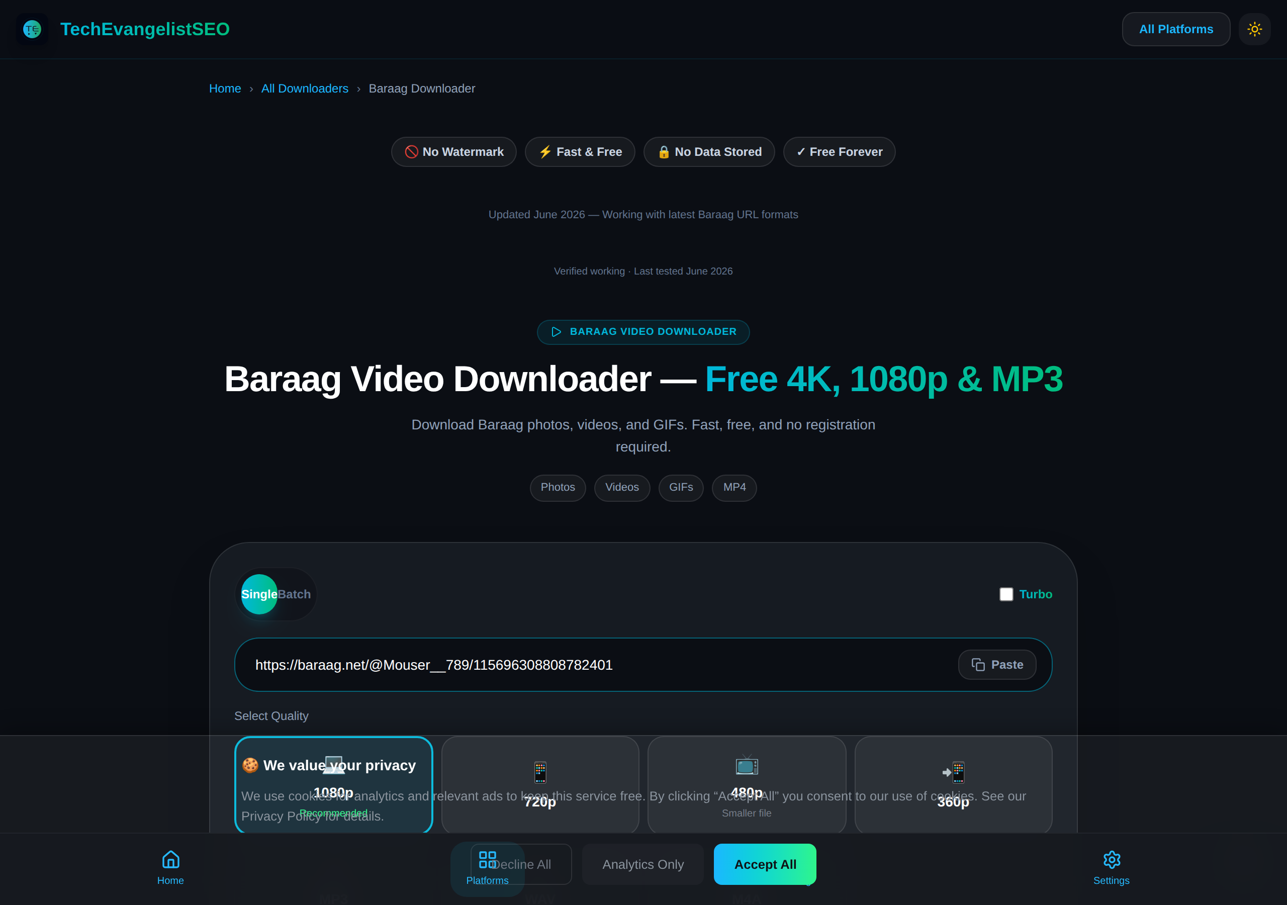 Baraag — Paste URL