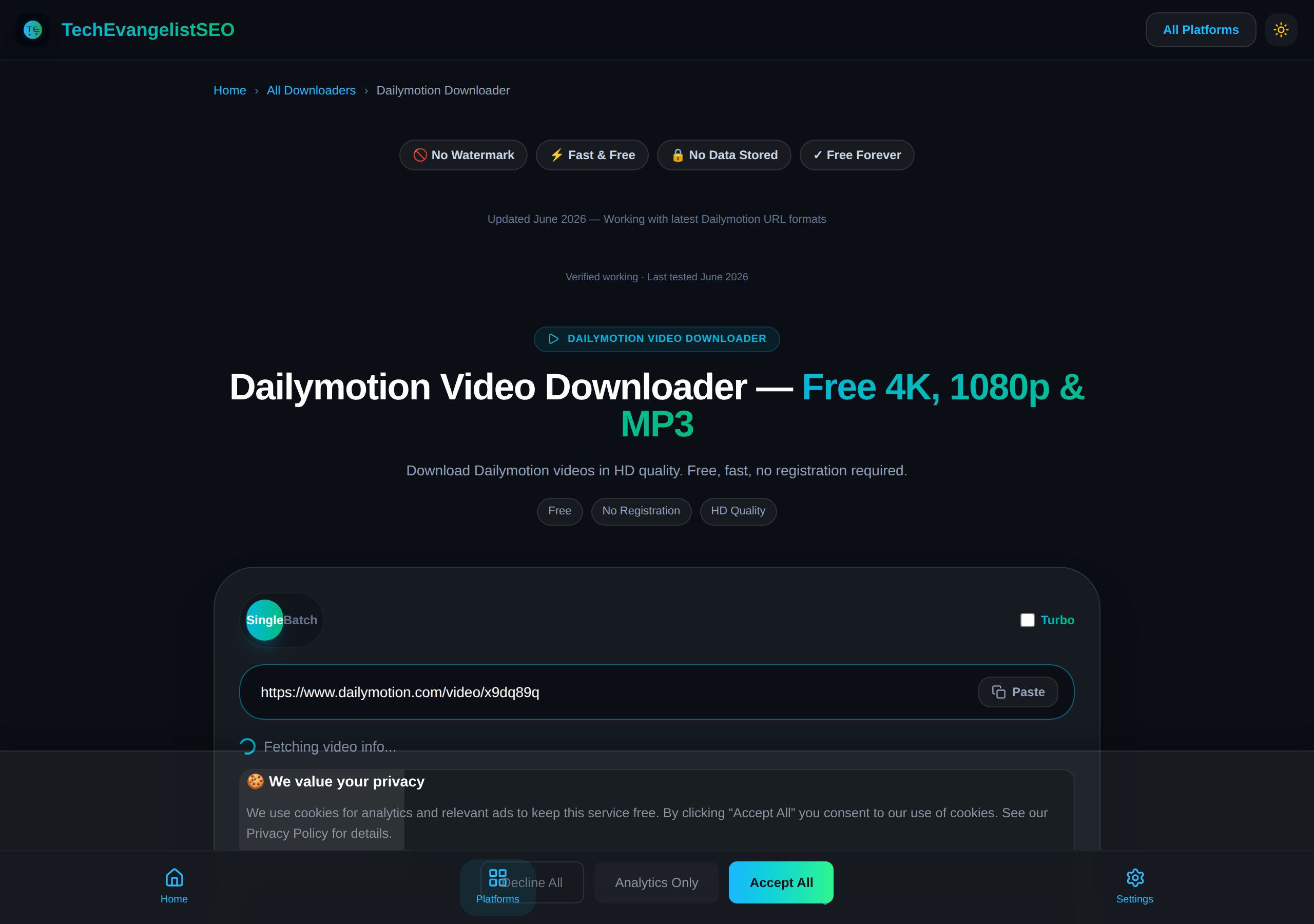 Dailymotion โ Info Fetched