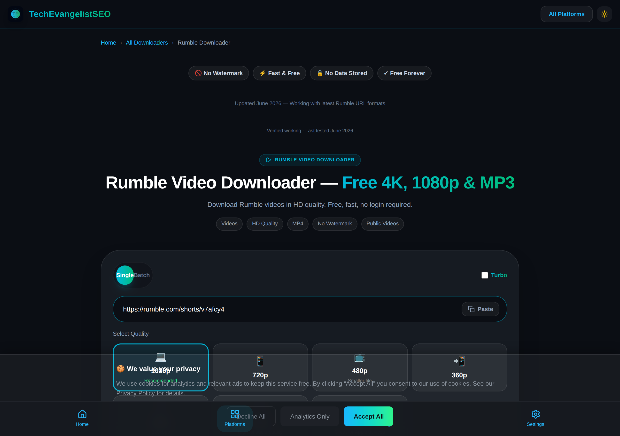Rumble — Paste URL