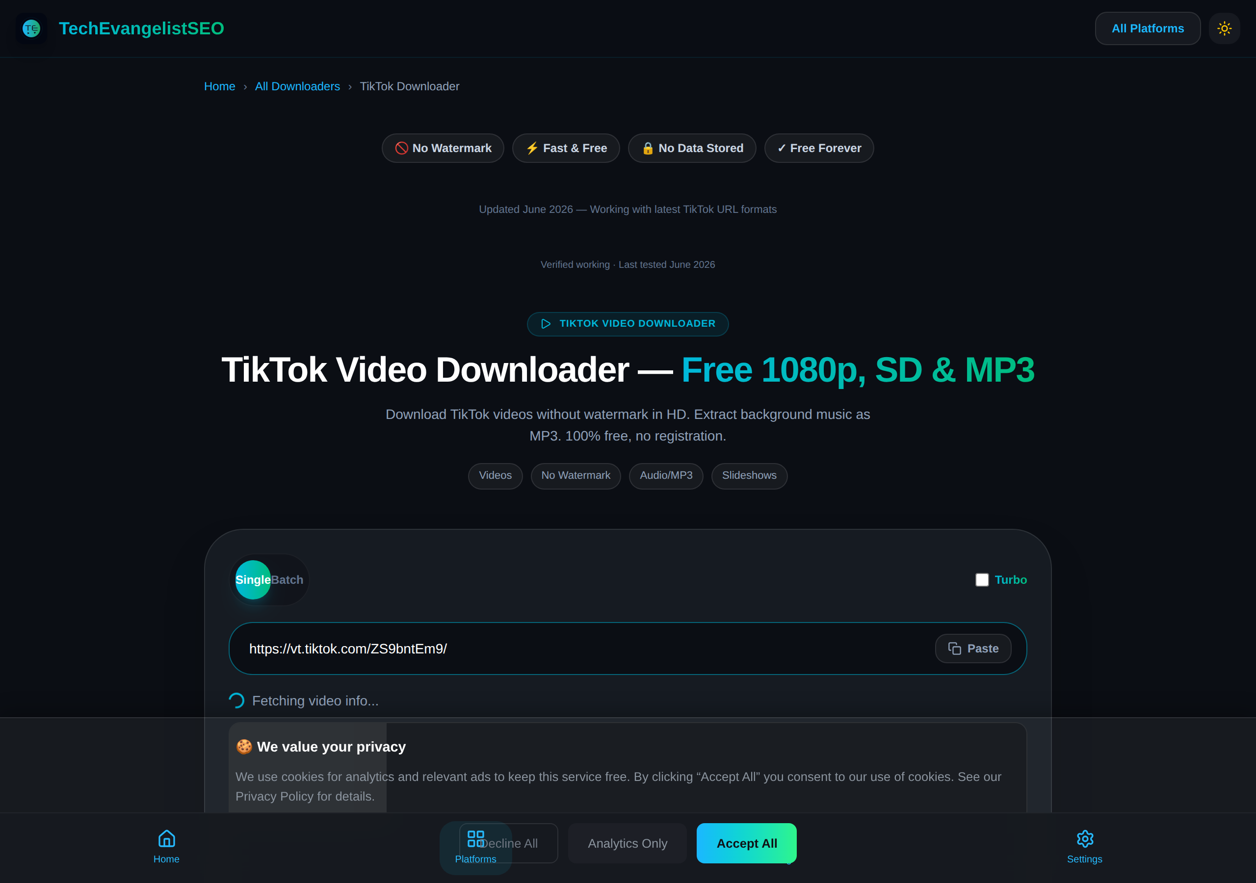 TikTok — Info Fetched