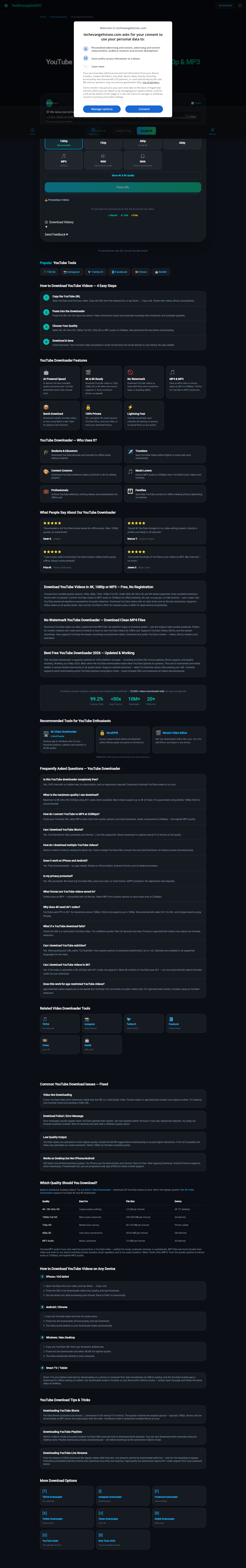 YouTube video downloader tool screenshot