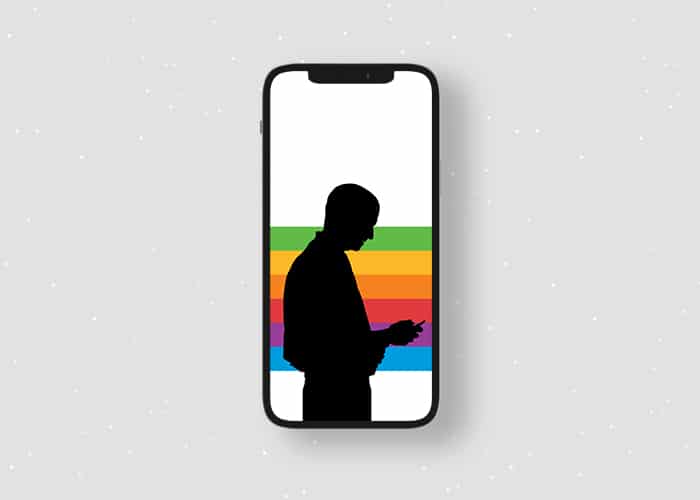 Minimalist Steve Jobs wallpaper for iPhone