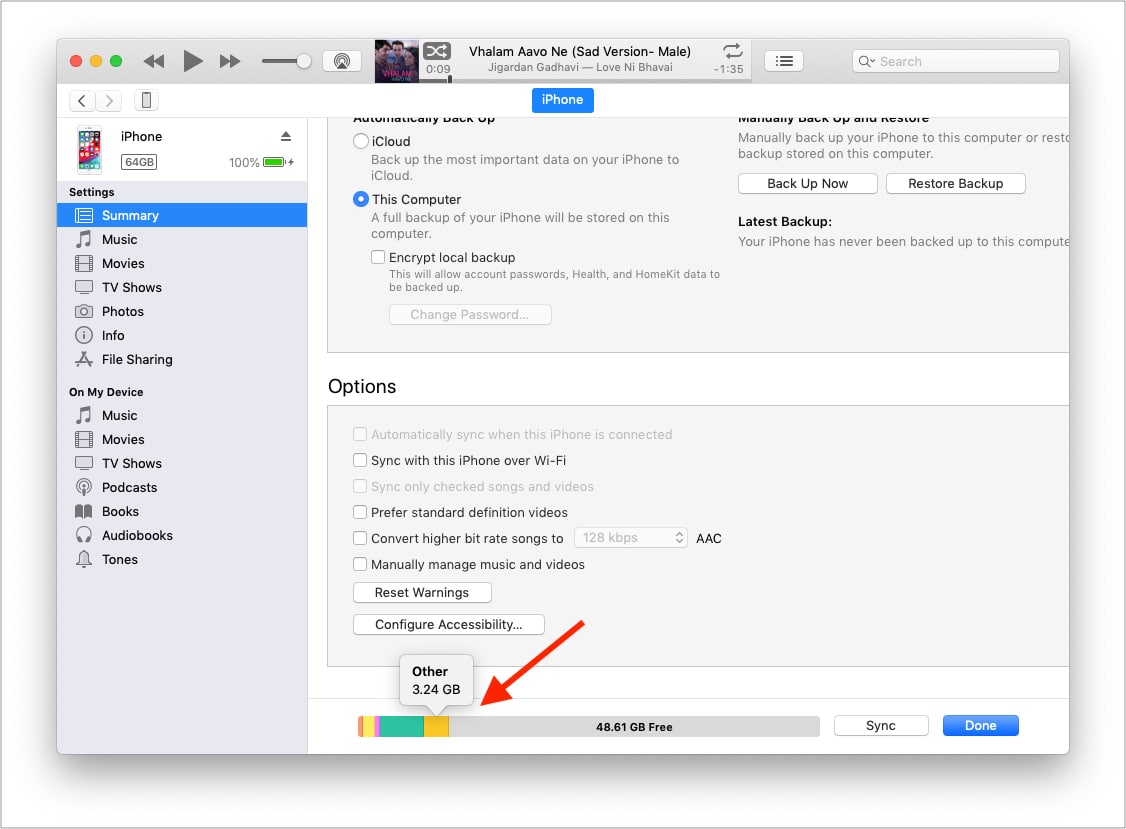How to check 'other' iPhone data using a computer