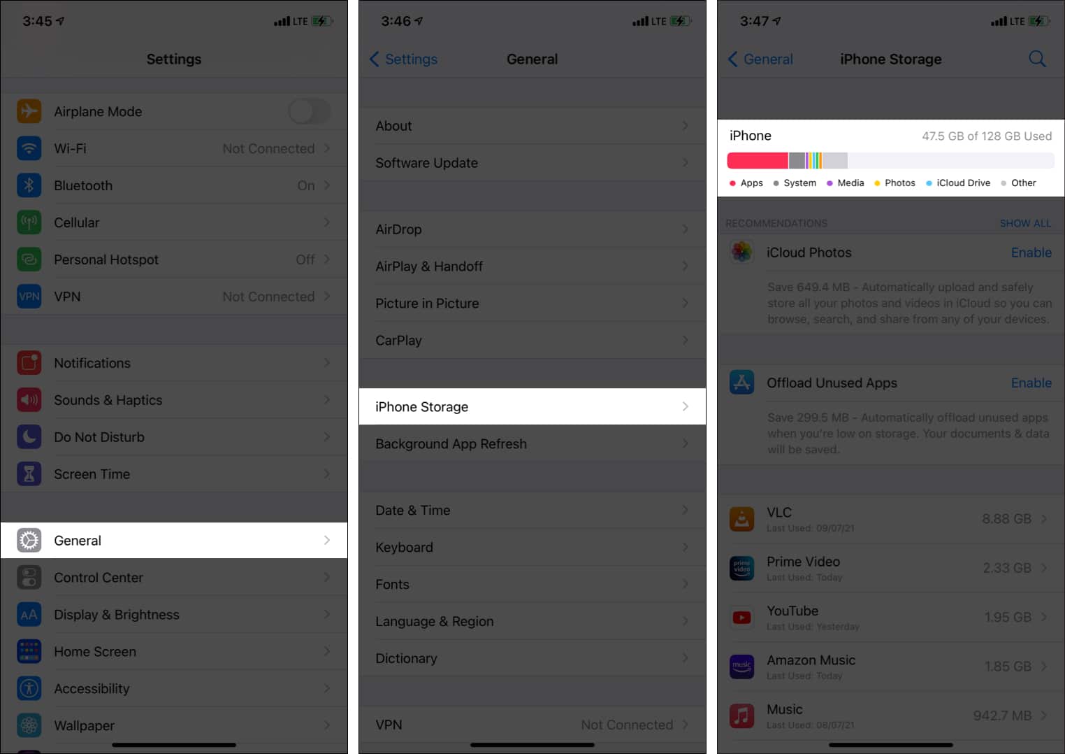 How to check 'other' storage on iPhone